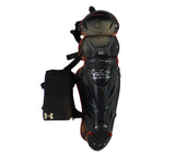 Evan Gattis Signed Game Used Red & Navy Under Armor Catchers Gear -2014 Game Use