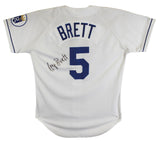 Royals George Brett Authentic Signed White Russell Athletic Jersey BAS #BU55013