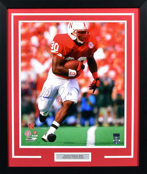 AHMAN GREEN AUTOGRAPHED NEBRASKA CORNHUSKERS 16x20 FRAMED PHOTO COA
