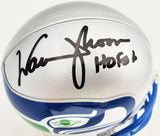 WARREN MOON AUTOGRAPHED SEATTLE SEAHAWKS MINI HELMET "HOF 06" MCS HOLO 112496