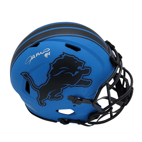 Jameson Williams Signed Detroit Lions Rave Authentic Helmet Beckett Witnessed
