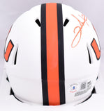 Clinton Portis Signed Miami Hurricanes Lunar Speed Mini Helmet-Beckett W Holo