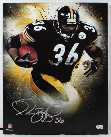 Jerome Bettis Signed Steelers Framed 16x20 Stretched Canvas-Beckett W Hologram