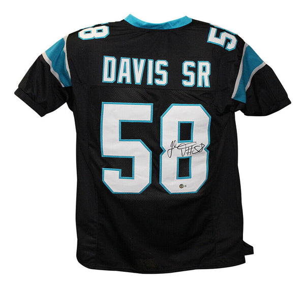 Thomas Davis Autographed/Signed Pro Style Black XL Jersey Beckett 40170