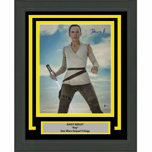 FRAMED Autographed/Signed DAISY RIDLEY Rey Star Wars 11x14 Photo BAS COA #1