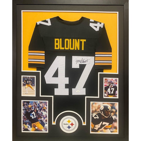 Mel Blount Autographed Signed Framed Pittsburgh Steelers Jersey JSA