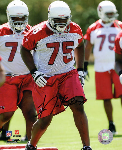 Levi Brown Signed Cardinals Practice Uniform Action 8x10 Photo - (SCHWARTZ COA)
