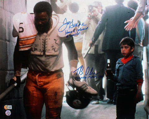 Joe Greene & Tommy Okon Have a Coke and a Smile! Signed 16x20 Photo BAS Witness