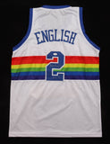 Alex English Signed Denver Nuggets Throwback Jersey (JSA) 8xNBA All-Star Forward