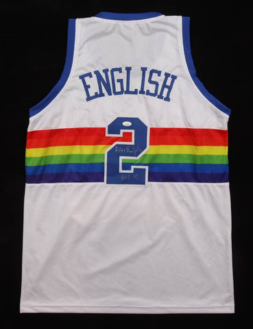Alex English Signed Denver Nuggets Throwback Jersey (JSA) 8xNBA All-Star Forward