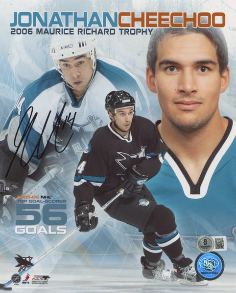Sharks Jonathan Cheechoo Authentic Signed 8x10 Vertical Photo BAS #BU64114
