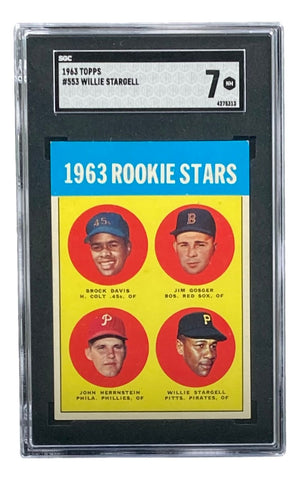Willie Stargell 1963 Topps Rookie Stars #553 RC Card SGC Graded NM 7