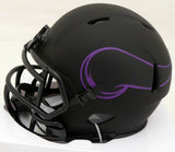 RICH GANNON AUTOGRAPHED VIKINGS ECLIPSE BLACK SPEED MINI HELMET BECKETT 190033