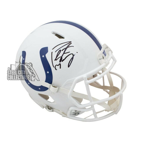Peyton Manning Autographed Colts Flat White Authentic Full-Size Helmet Fanatics