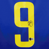 Carlos Tevez Signed Boca Juniors Soccer Jersey #9 with Beckett Witness