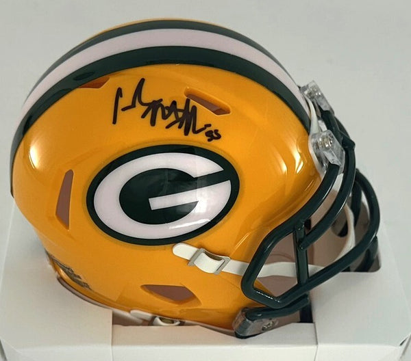 Packers Linebacker ISAIAH McDUFFIE Signed Riddell Speed Mini Helmet AUTO - BAS