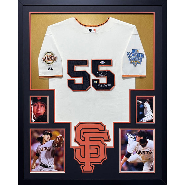 Tim Lincecum Autographed Signed Framed San Francisco Giants Jersey PSA/DNA