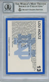 Lou Holtz Autographed 1990 Notre Dame Trading Card BAS 10 Slab 32548