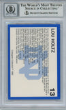 Lou Holtz Autographed 1990 Notre Dame Trading Card BAS 10 Slab 32548