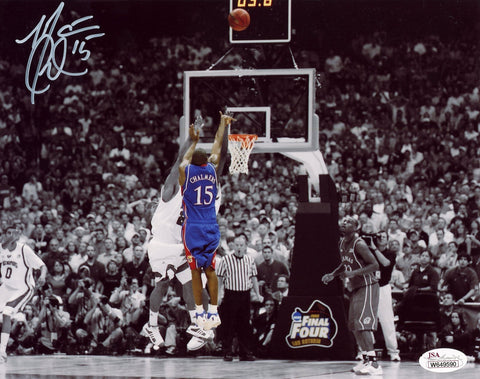 MARIO CHALMERS AUTOGRAPHED KANSAS JAYHAWKS THE SHOT 8x10 PHOTO JSA