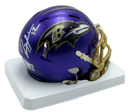 Ray Lewis HOF Signed/Auto Ravens Flash Mini Football Helmet Beckett 166579