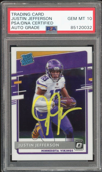 2020 Donruss Optic Rated Rookie Justin Jefferson PSA/DNA Auto GEM MINT 10