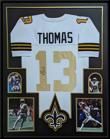 FRAMED NEW ORLEANS SAINTS MICHAEL THOMAS AUTOGRAPHED SIGNED JERSEY BECKETT COA