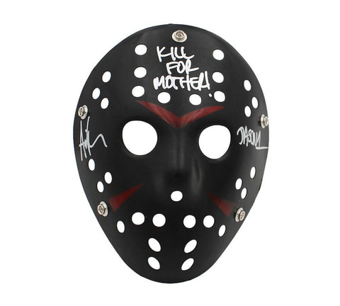 Ari Lehman Signed Friday the 13th Black Costume Mask with Kill For Mother Insc