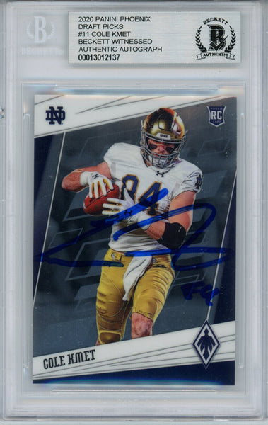 Cole Kmet Autographed 2020 Phoenix #11 Rookie Card BAS Slab 33073