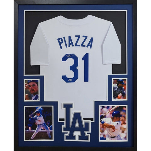 Mike Piazza Autographed Signed Framed LA Dodgers L.A. Jersey BECKETT