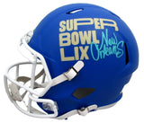 Zack Baun Signed Blue Full Size Replica SB LIX Helmet Eagles Beckett 198923