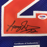 Autographed/Signed LARRY JOHNSON New York Blue Basketball Jersey PSA/DNA COA