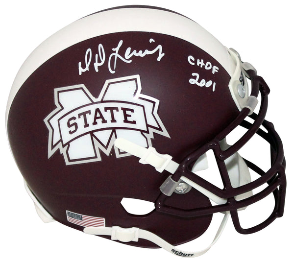 DD LEWIS SIGNED MISSISSIPPI STATE BULLDOGS MINI HELMET W/ CHOF 2001