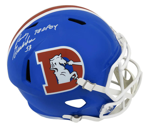 Randy Gradishar Signed Broncos T/B D Logo F/S Speed Rep Helmet w/DPOY - (SS COA)