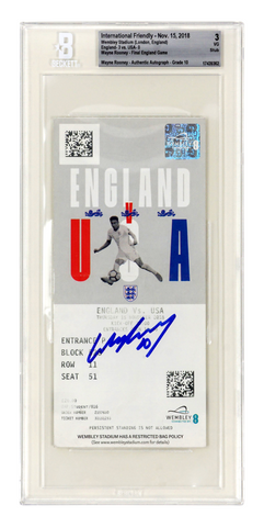 Wayne Rooney Signed 2018 Final England Game Goodbye Match Ticket - BGS 3