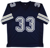 Tony Dorsett Signed Navy Blue Pro Style Jersey w/ Grey Numbers BAS Witnessed