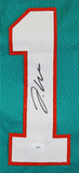 Jaylen Waddle Authentic Signed Teal Pro Style Jersey Autographed JSA