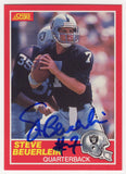 Steve Beuerlein Signed Raiders 1989 Score Football Rookie Card #20 -SCHWARTZ COA