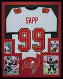 FRAMED TAMPA BAY BUCCANEERS WARREN SAPP AUTOGRAPHED SIGNED JERSEY BECKETT HOLO