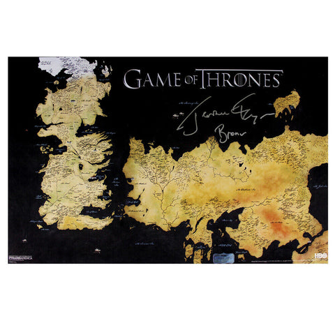 Jerome Flynn Signed Game of Thrones Westeros Map 11x17 Photo with "Bronn" Insc