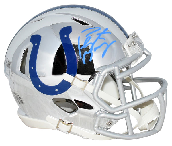 PEYTON MANNING SIGNED INDIANAPOLIS COLTS CHROME SPEED MINI HELMET FANATICS