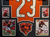 FRAMED CHICAGO BEARS ROSCHON JOHNSON AUTOGRAPHED SIGNED JERSEY BECKETT HOLO