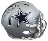 Cowboys Javonte Williams Signed Full Size Speed Rep Helmet W/ Case BAS Witnessed