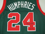 Bucks JAY HUMPHRIES Signed Custom Replica Green/Red Jersey AUTO w/ "88-92"