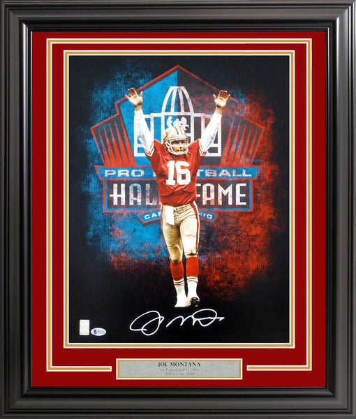 JOE MONTANA AUTOGRAPHED FRAMED 16X20 PHOTO 49ERS HALL OF FAME BECKETT 200352