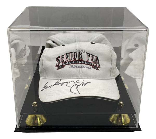 Jack Nicklaus Gary Player Signed 2002 Senior PGA Championship Hat JSA w/ Case