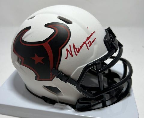 NICO COLLINS Signed Riddell Lunar Mini Helmet - Houston Texans NFL - BAS