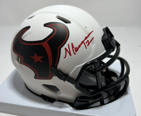 NICO COLLINS Signed Riddell Lunar Mini Helmet - Houston Texans NFL - BAS