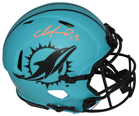 DAN MARINO AUTOGRAPHED MIAMI DOLPHINS RAVE AUTHENTIC SPEED HELMET BECKETT