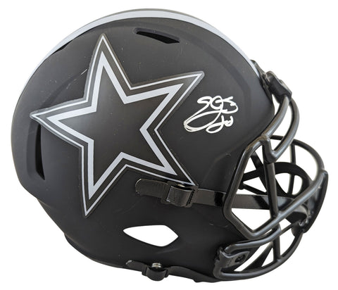 Cowboys Emmitt Smith Signed Eclipse Full Size Speed Rep Helmet BAS Witnessed